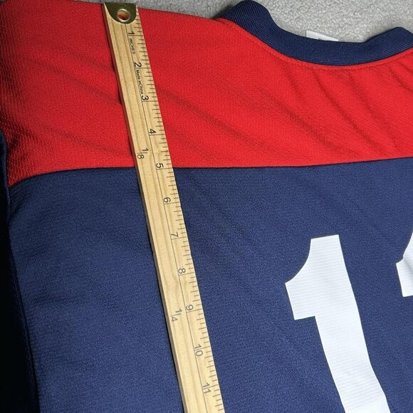 Bombers Ice Hockey Jersey Mens Medium Navy Red Long Sleeve 11 Athletic Knit - Picture 12 of 13